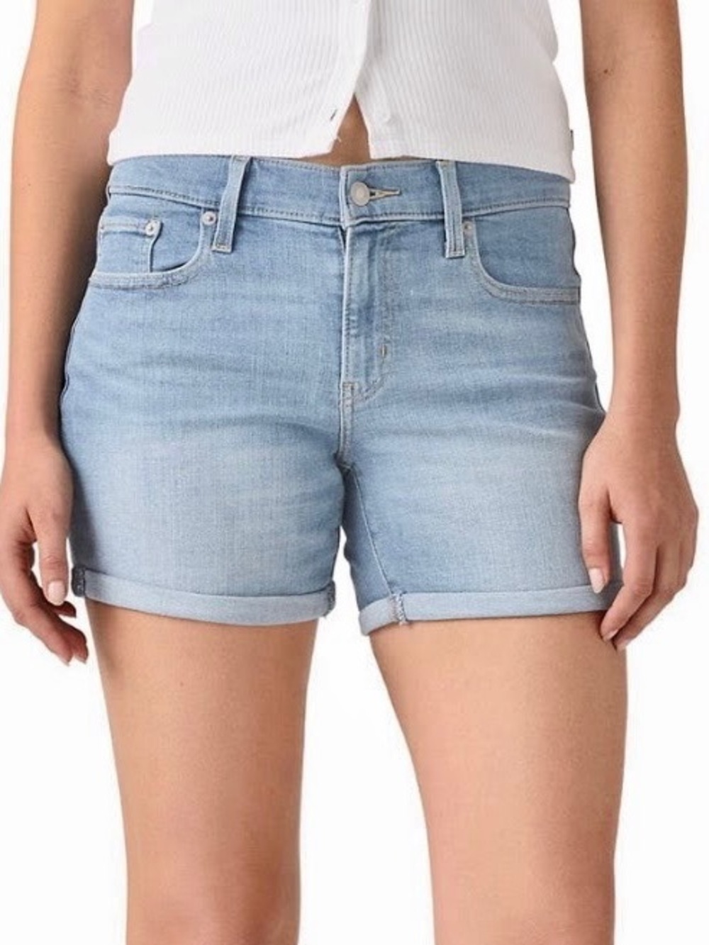 NEW Levi's Women's Mid-Length Denim Jean Short Size 32 / 14